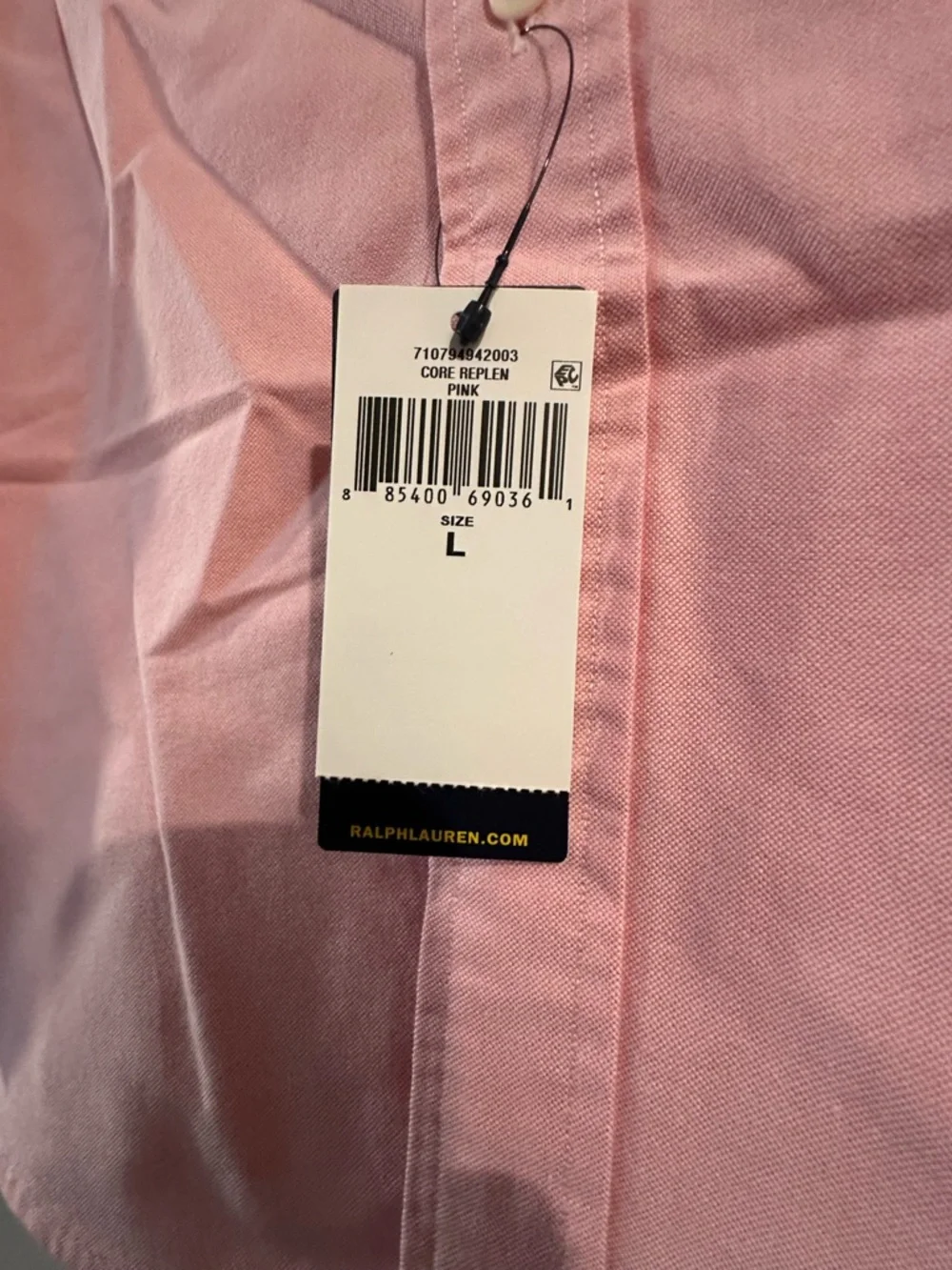 Polo Ralph Lauren Short-Sleeve Button-Down Polo Shirt in Light Pink - Picture 2 of 2